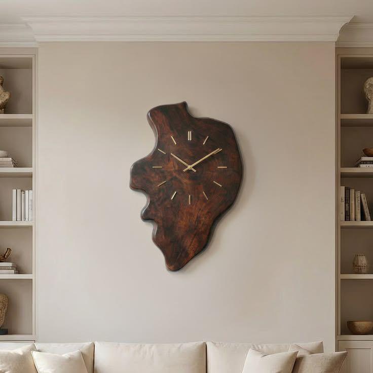 Luxury handcrafted wooden wall clock with concentric ring design