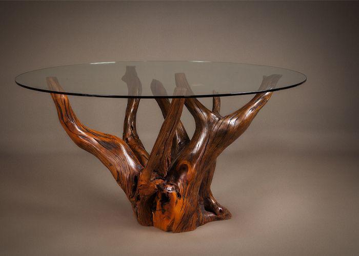 Luxury wooden console table with brass legs and live edge top