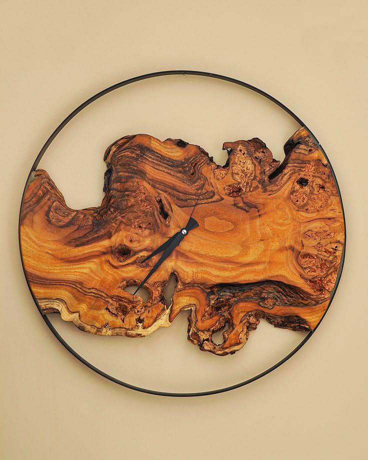 Three panel wooden wall art with flowing carved grain texture